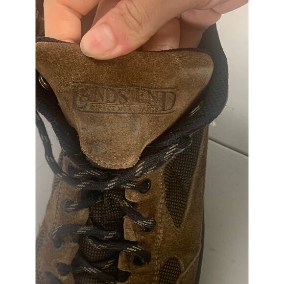 Lands' End Boots Men's Hiking Ankle Booties Round Toe Suede Brown Size 8 - Picture 5 of 7